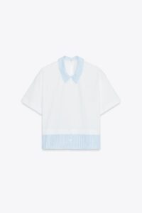 تیشرت یقه دار پارچه‌ای زارا