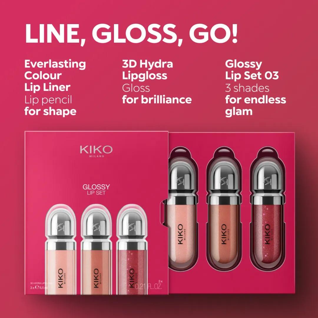 پک ۳ عددی لیپ گلاس کیکو میلانو (Glossy Lip Set)